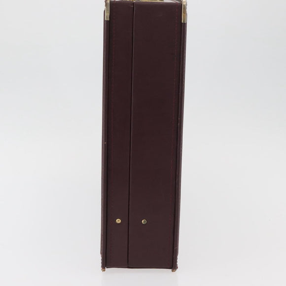 CARTIER Trunk Case Must Line Leather Bordeaux Gold Auth INZ006