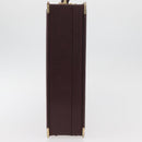 CARTIER Trunk Case Must Line Leather Bordeaux Gold Auth INZ006-5