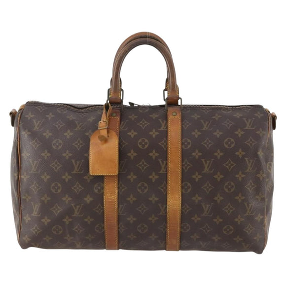 LOUIS VUITTON Monogram Keepall Bandouliere 45 Boston Bag M41418 LV Auth INZ007