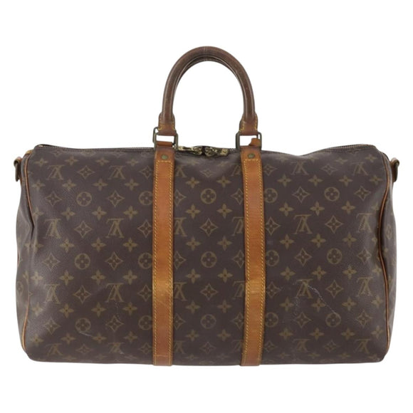 LOUIS VUITTON Monogram Keepall Bandouliere 45 Boston Bag M41418 LV Auth INZ007