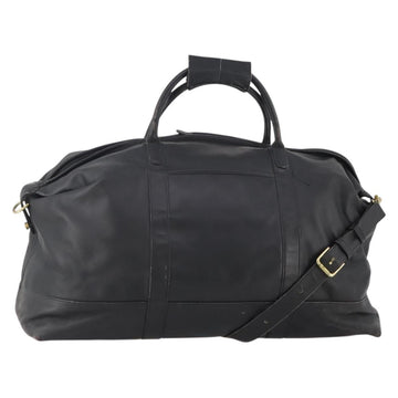 Coach Boston Bag Leather 2way Black Gold Auth INZ009A
