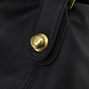 Coach Boston Bag Leather 2way Black Gold Auth INZ009A-18