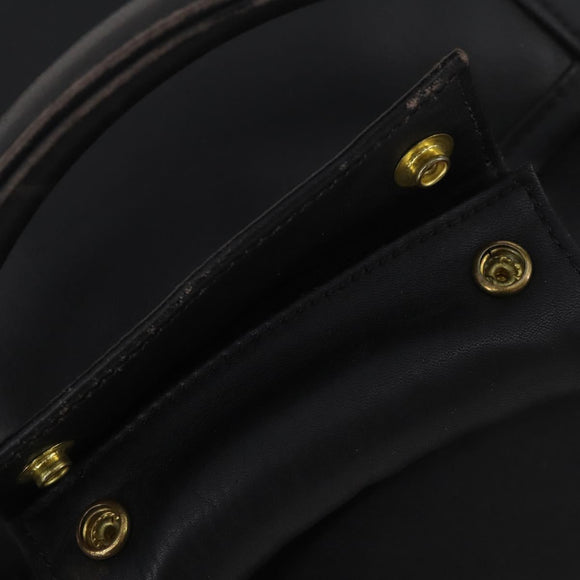 Coach Boston Bag Leather 2way Black Gold Auth INZ009A