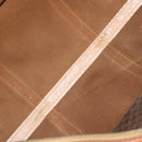 CELINE Macadam Canvas Boston Bag PVC Leather Brown Gold Auth INZ010-11