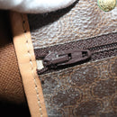 CELINE Macadam Canvas Boston Bag PVC Leather Brown Gold Auth INZ010-22