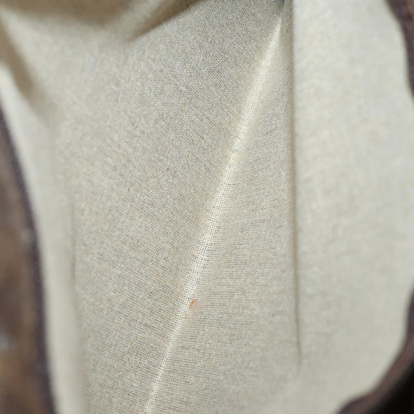 CELINE Macadam Canvas Boston Bag PVC Leather Brown Gold Auth INZ010