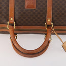 CELINE Macadam Canvas Boston Bag PVC Leather Brown Gold Auth INZ010-7