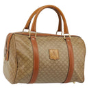 CELINE Macadam Canvas Boston Bag PVC Beige Gold Auth INZ011-1