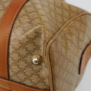 CELINE Macadam Canvas Boston Bag PVC Beige Gold Auth INZ011-15