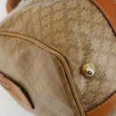 CELINE Macadam Canvas Boston Bag PVC Beige Gold Auth INZ011-16