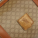 CELINE Macadam Canvas Boston Bag PVC Beige Gold Auth INZ011-10