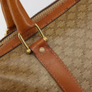 CELINE Macadam Canvas Boston Bag PVC Beige Gold Auth INZ011-18