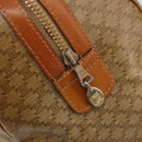 CELINE Macadam Canvas Boston Bag PVC Beige Gold Auth INZ011-19