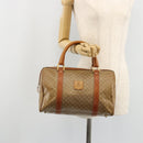 CELINE Macadam Canvas Boston Bag PVC Beige Gold Auth INZ011-24