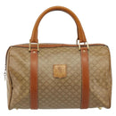 CELINE Macadam Canvas Boston Bag PVC Beige Gold Auth INZ011-13