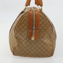 CELINE Macadam Canvas Boston Bag PVC Beige Gold Auth INZ011-3