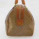 CELINE Macadam Canvas Boston Bag PVC Beige Gold Auth INZ011-4