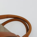 CELINE Macadam Canvas Boston Bag PVC Beige Gold Auth INZ011-8