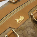 CELINE C Sulky Horse Carriage Hand Bag PVC Beige Gold Auth INZ012-17