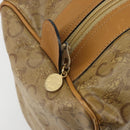 CELINE C Sulky Horse Carriage Hand Bag PVC Beige Gold Auth INZ012-18