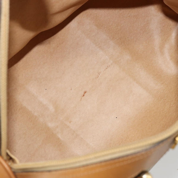 CELINE C Sulky Horse Carriage Hand Bag PVC Beige Gold Auth INZ012