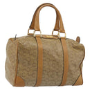CELINE C Sulky Horse Carriage Hand Bag PVC Beige Gold Auth INZ012-1