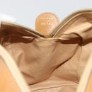 CELINE C Sulky Horse Carriage Hand Bag PVC Beige Gold Auth INZ012-20
