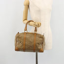 CELINE C Sulky Horse Carriage Hand Bag PVC Beige Gold Auth INZ012-23