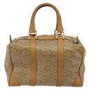 CELINE C Sulky Horse Carriage Hand Bag PVC Beige Gold Auth INZ012-2