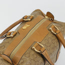 CELINE C Sulky Horse Carriage Hand Bag PVC Beige Gold Auth INZ012-6