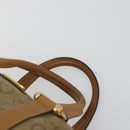 CELINE C Sulky Horse Carriage Hand Bag PVC Beige Gold Auth INZ012-8