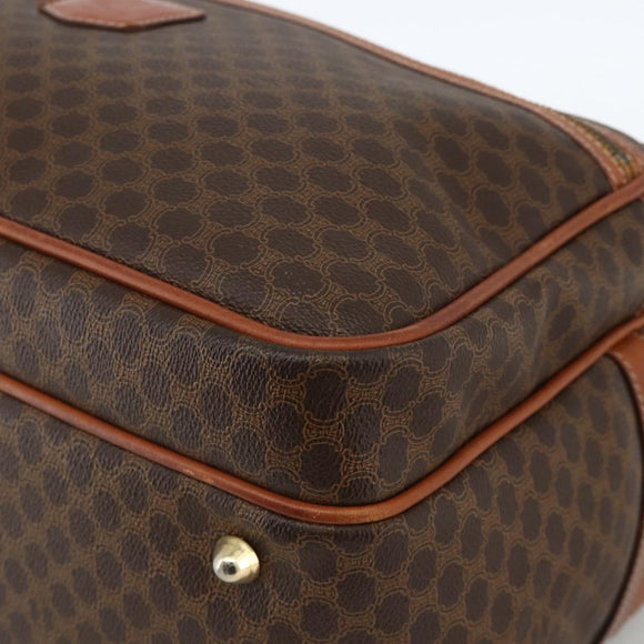 CELINE Macadam Canvas Shoulder Bag PVC Leather Brown Gold Auth INZ013