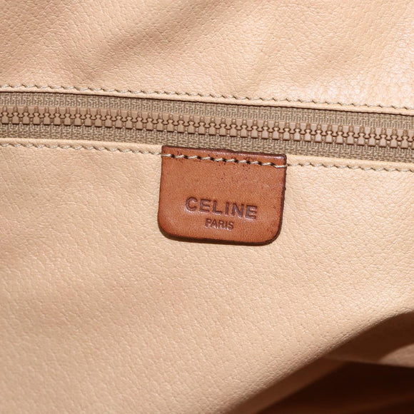 CELINE Macadam Canvas Shoulder Bag PVC Leather Brown Gold Auth INZ013