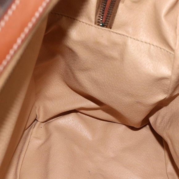 CELINE Macadam Canvas Shoulder Bag PVC Leather Brown Gold Auth INZ013