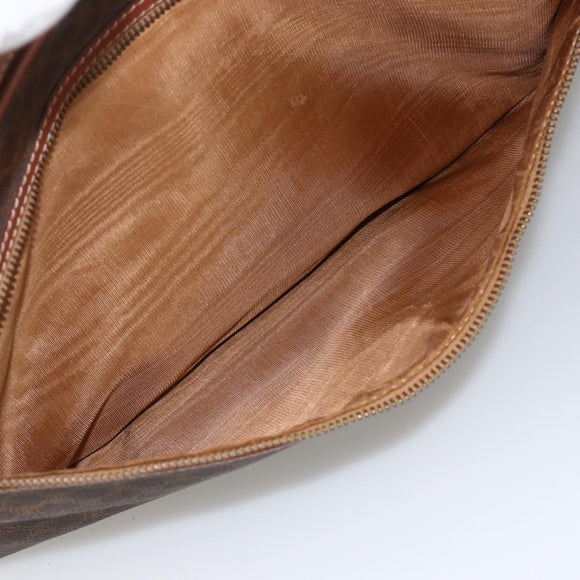CELINE Macadam Canvas Shoulder Bag PVC Leather Brown Gold Auth INZ013