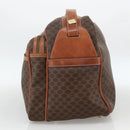 CELINE Macadam Canvas Shoulder Bag PVC Leather Brown Gold Auth INZ013-4