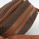 CELINE Macadam Canvas Shoulder Bag PVC Leather Brown Gold Auth INZ013-6