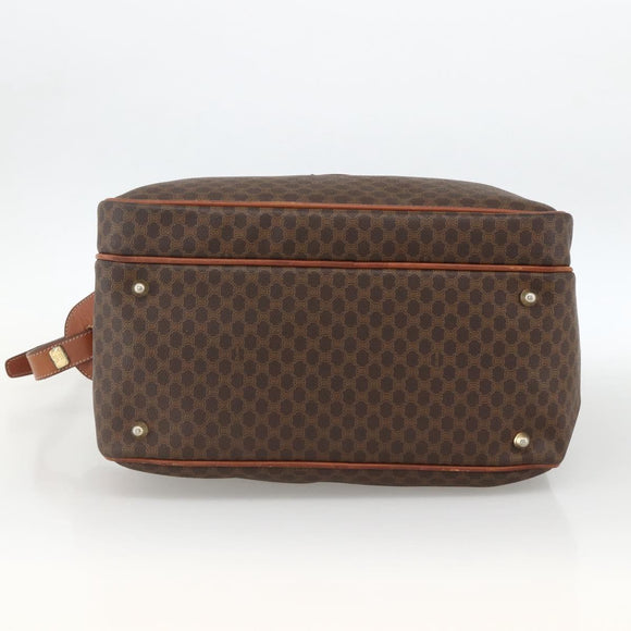 CELINE Macadam Canvas Shoulder Bag PVC Leather Brown Gold Auth INZ013