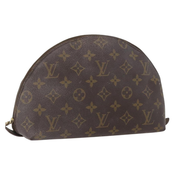LOUIS VUITTON Monogram Trousse Demi Ronde Cosmetisch Etui M47520 LV Auth INZ014