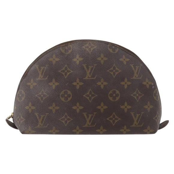 LOUIS VUITTON Monogram Trousse Demi Ronde Cosmetic Pouch M47520 LV Auth INZ014