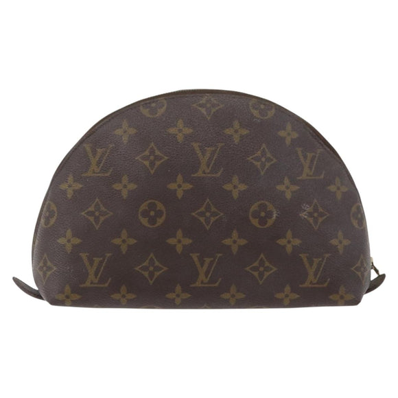 LOUIS VUITTON Monogram Trousse Demi Ronde Cosmetic Pouch M47520 LV Auth INZ014