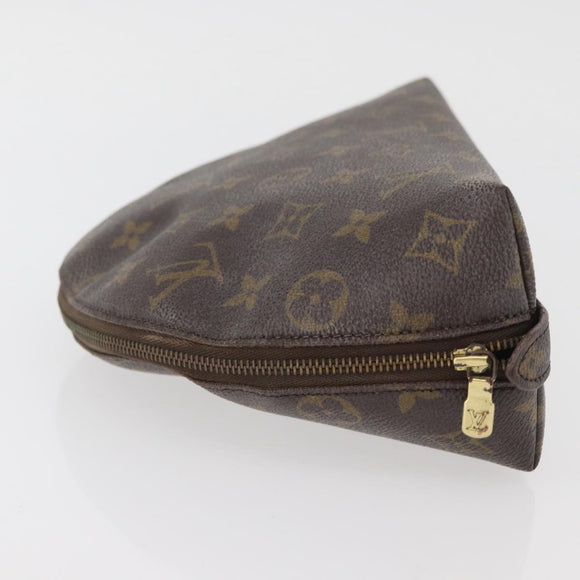 LOUIS VUITTON Monogram Trousse Demi Ronde Cosmetic Pouch M47520 LV Auth INZ014
