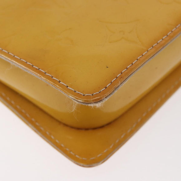 LOUIS VUITTON Monogram Vernis Motto Accessory Pouch Beige M91136 LV Auth INZ016