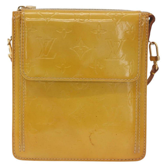 LOUIS VUITTON Monogram Vernis Motto Accessory Pouch Beige M91136 LV Auth INZ016
