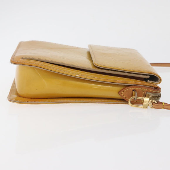 LOUIS VUITTON Monogram Vernis Motto Accessory Pouch Beige M91136 LV Auth INZ016