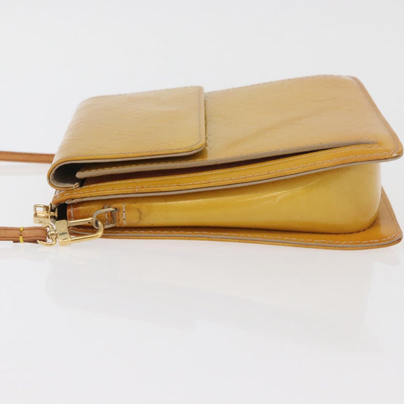 LOUIS VUITTON Monogram Vernis Motto Accessory Pouch Beige M91136 LV Auth INZ016