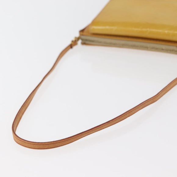 LOUIS VUITTON Monogram Vernis Motto Accessory Pouch Beige M91136 LV Auth INZ016