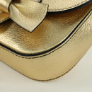 BURBERRY Shoulder Bag Leather Gold Auth INZ018A-14