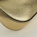 BURBERRY Shoulder Bag Leather Gold Auth INZ018A-15