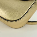 BURBERRY Shoulder Bag Leather Gold Auth INZ018A-16